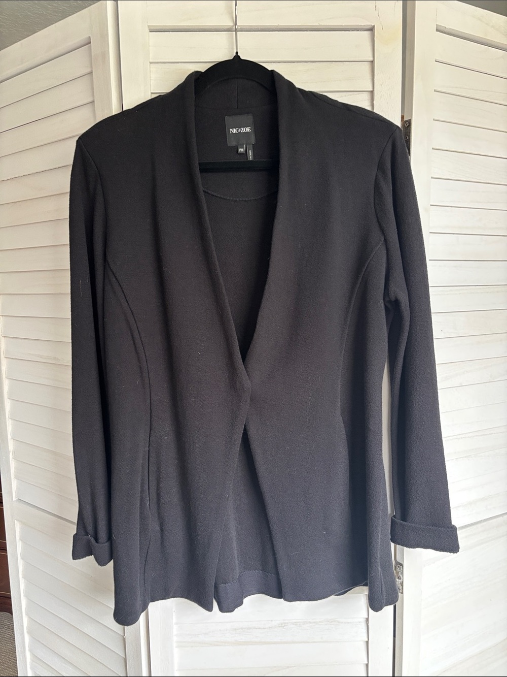 NIC+ZOE Black Open-Front Knit Blazer